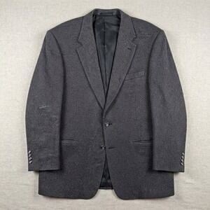 Irvine Park cashmere Blazer 46r Sport Coat Lambswool Gray Herringbone two button